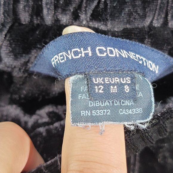 French Connection High Waist Wide Leg Velour Pull Crop Lounge Pants M US8 UK12 - Picture 5 of 9